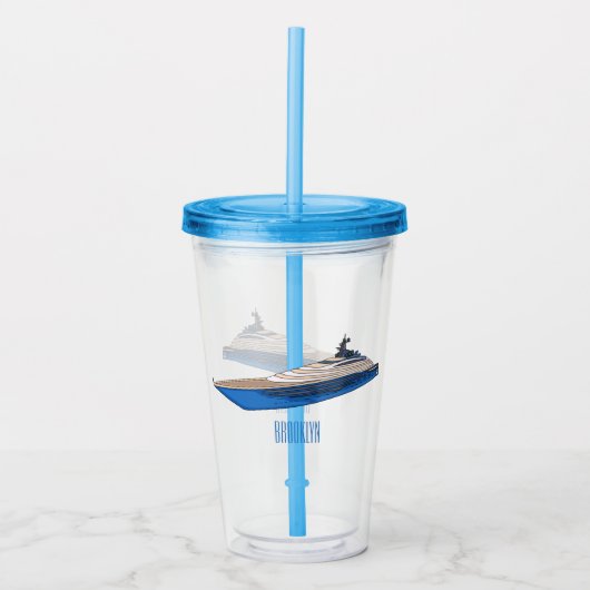 ヨット漫画イラストレーション アクリルタンブラー (正面)