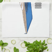 ヨット漫画イラストレーション キッチンタオル (折り畳み)