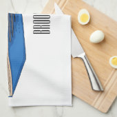 ヨット漫画イラストレーション キッチンタオル (四つ折り)