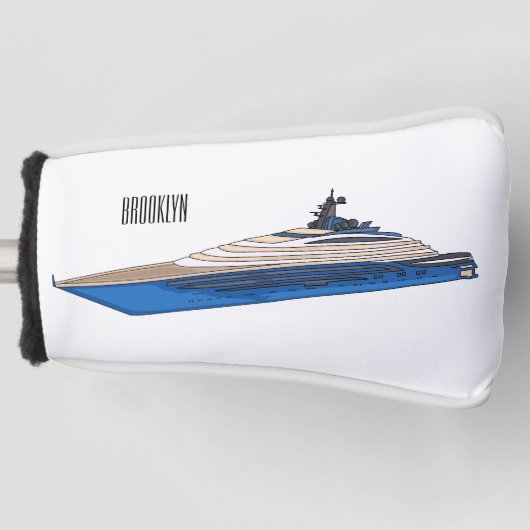 ヨット漫画イラストレーション ゴルフヘッドカバー (正面)