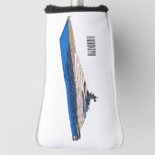 ヨット漫画イラストレーション ゴルフヘッドカバー (回転90)