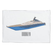 ヨット漫画イラストレーション 枕カバー (裏面)