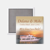 ヨット航海のデスティネーションウェディングフライトキープサケ マグネット (正面/裏面)