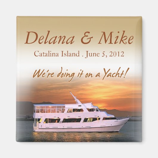 ヨット航海のデスティネーションウェディングフライトキープサケ マグネット (正面)