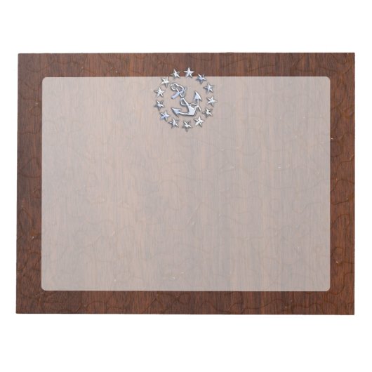 ヨット航海の国旗のいかり星シンボル ノートパッド (正面)