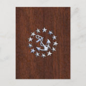 ヨット航海の国旗のいかり星シンボル ポストカード (正面)