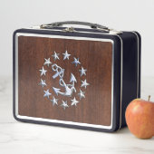 ヨット航海の国旗のいかり星シンボル メタルランチボックス (インサイチュ)