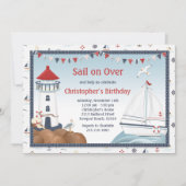 ヨット誕生日パーティーの招待 招待状 (正面)