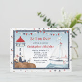 ヨット誕生日パーティーの招待 招待状 (スタンド正面)