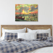 ヨット・オン・ザ・ショア(by Kimon Loghi) キャンバスプリント (インサイチュ (寝室))