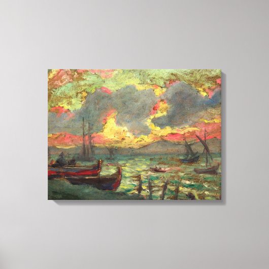 ヨット・オン・ザ・ショア(by Kimon Loghi) キャンバスプリント (正面)