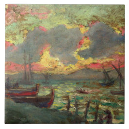 ヨット・オン・ザ・ショア(by Kimon Loghi) タイル