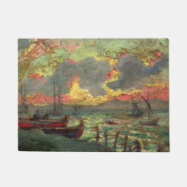 ヨット・オン・ザ・ショア(by Kimon Loghi) ドアマット