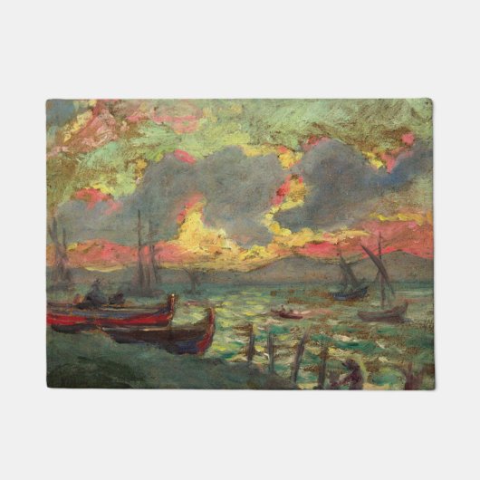 ヨット・オン・ザ・ショア(by Kimon Loghi) ドアマット (正面)