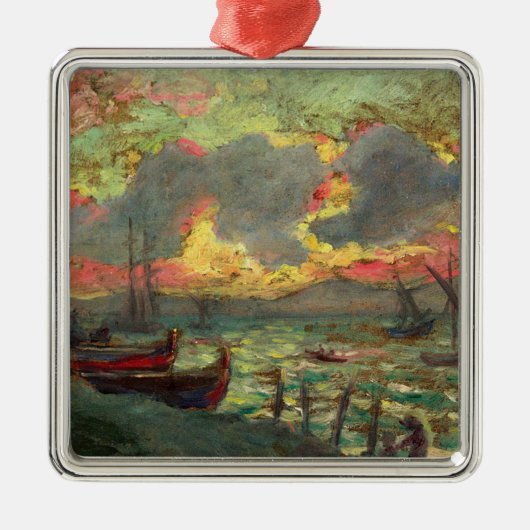 ヨット・オン・ザ・ショア(by Kimon Loghi) メタルオーナメント (正面)