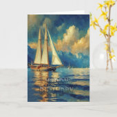 ヨット カード (黄色い花)