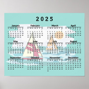 ヨット デザイン 2025 カレンダー ポスター