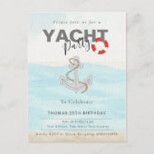 ヨット ボート クルーズ 誕生日パーティー ポストカード (正面)