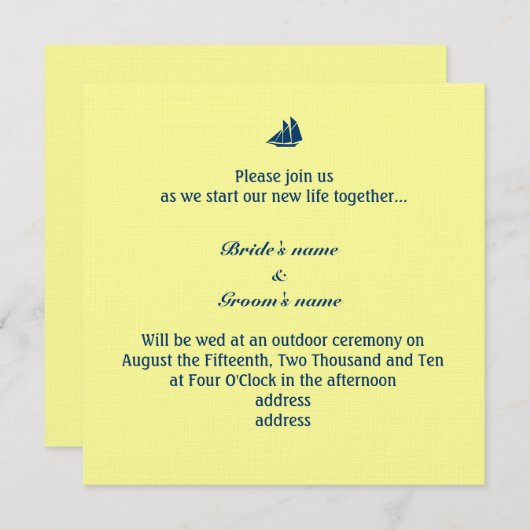 ヨット 招待状 (正面/裏面)