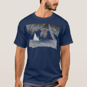 ヨット 海 ビーチ ヤシの木 Tシャツ (正面)
