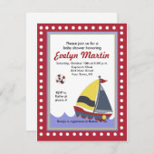 ヨット 舟  nautical ベビーシャワー 招待状 (正面/裏面)