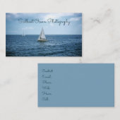 ヨット、青い海の海の航海のなクルージング 名刺 (正面/裏面)