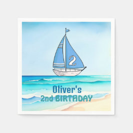ヨット 2歳の誕生日パーティー スタンダードカクテルナプキン