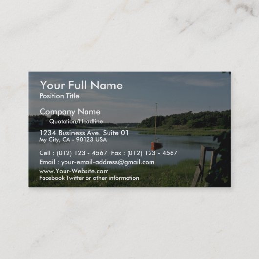 ヨット、Stepstoneの入り江、ケープコッド、マサチューセッツ 名刺 (正面)