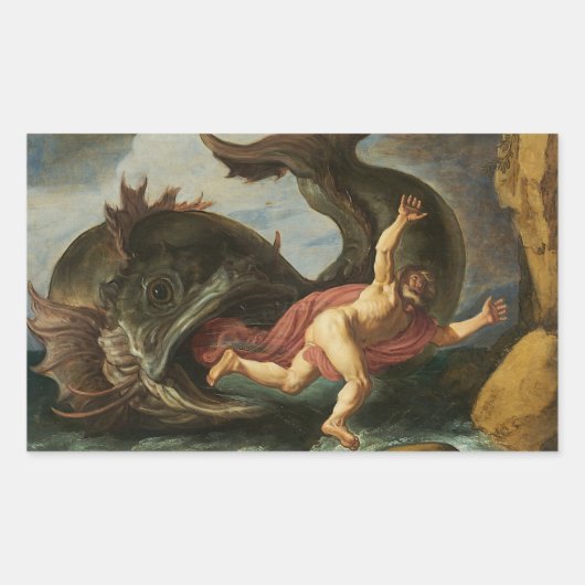 「ヨナとクジラ」アートシール 長方形シール (正面)