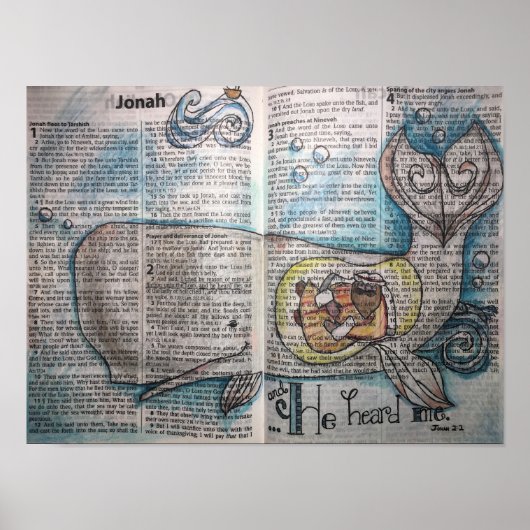 ヨナ2:2 - "彼は私を聞いた" ポスター (正面)