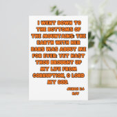 ヨナ2:6 KJV聖書の挨拶 カード (スタンド正面)