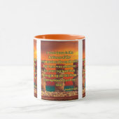 ヨナ2:6 KJV聖書の詩Pic 2トーン マグカップ (中央)