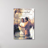 ヨハネとイエスの山々はバプテスマをぼやけ施した キャンバスプリント (正面)