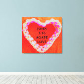 ヨハネによる福音書第3章16節。アガペの愛 キャンバスプリント (インサイチュ (ウッドフロア))