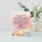 ヨハネのための聖書の詩のメモリーカード15:16 NIVポストカー ポストカード (スタンド正面)