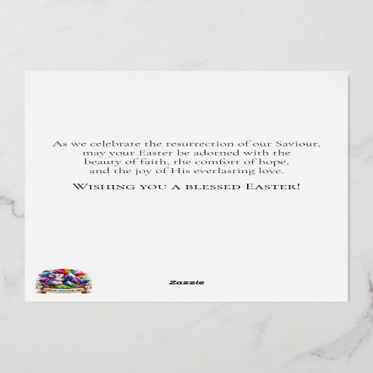 ヨハネの福音書復活節ウッドランドイースター 箔シーズンカード (裏面)