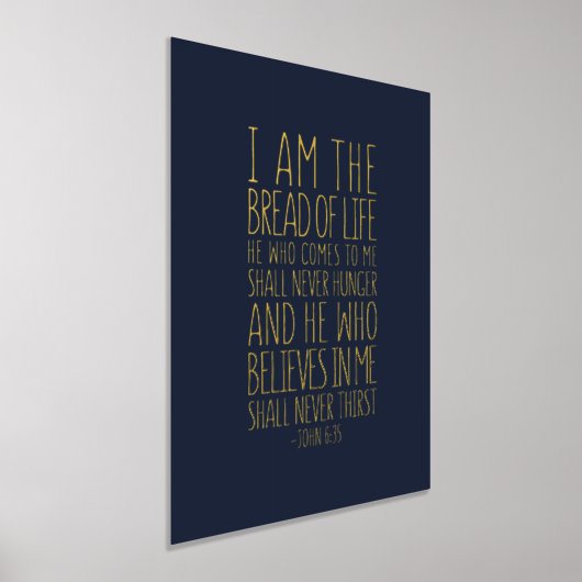 ヨハネの福音書第6章35節 箔ポスター (レイダウン)