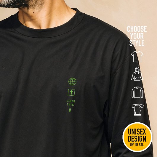 ヨハネの福音書14章6節 キリスト教のシンボル ミニマル Tシャツ