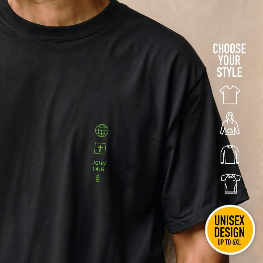 ヨハネの福音書14章6節 キリスト教のシンボル ミニマル Tシャツ