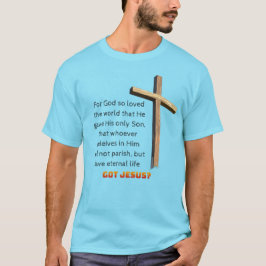 ヨハネの福音書3章16節 クロスTシャツ Tシャツ