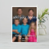 ヨハネの福音書3章16節 モダンなグリーン写真のクリスマス 箔シーズンカード (立ち正面)