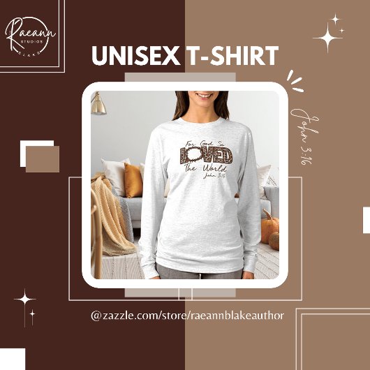 ヨハネの福音書3章16節 聖書の詩 長袖Tシャツ Tシャツ