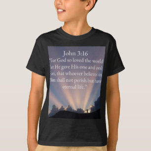 ヨハネの福音書 3章16節 キッズTシャツ Tシャツ