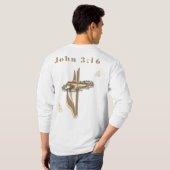 ヨハネの福音書 3章16節 聖書の詩 Tシャツ (裏面フル)