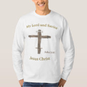 ヨハネの福音書 3章16節 聖書の詩 Tシャツ (正面)