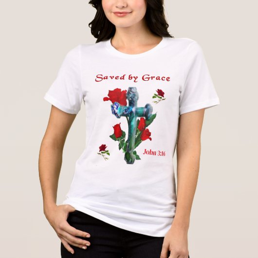 ヨハネの福音書 3:16 トライブレンドTシャツ (正面)