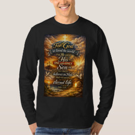 ヨハネの福音書 3:16 メンズ長袖Tシャツ Tシャツ