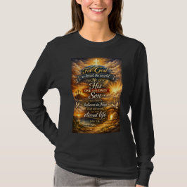 ヨハネの福音書 3:16 女性用ロングスリーブTシャツ Tシャツ
