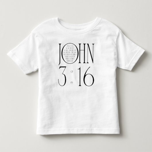 ヨハネの福音書 3:16 聖句 トドラーTシャツ (正面)