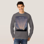 ヨハネの福音書 3:16 聖句 メンズ 長袖Tシャツ Tシャツ (正面フル)